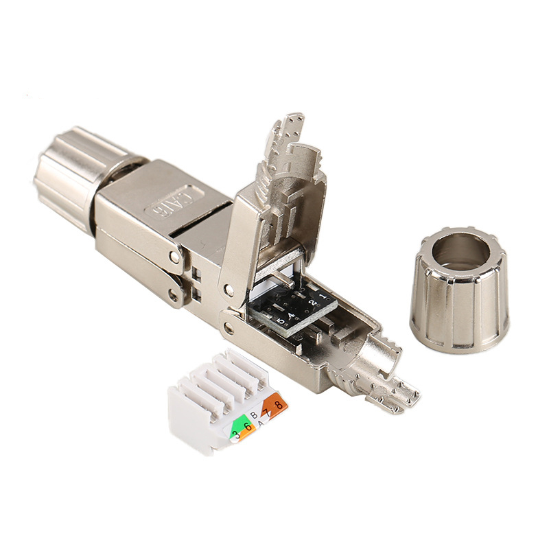 MT-5064 Cat6 Cat6a Cat7 Shielded Toolless Keystone Jack Network Cable Extender Rj45 Fully Shielded Module Plug Connector