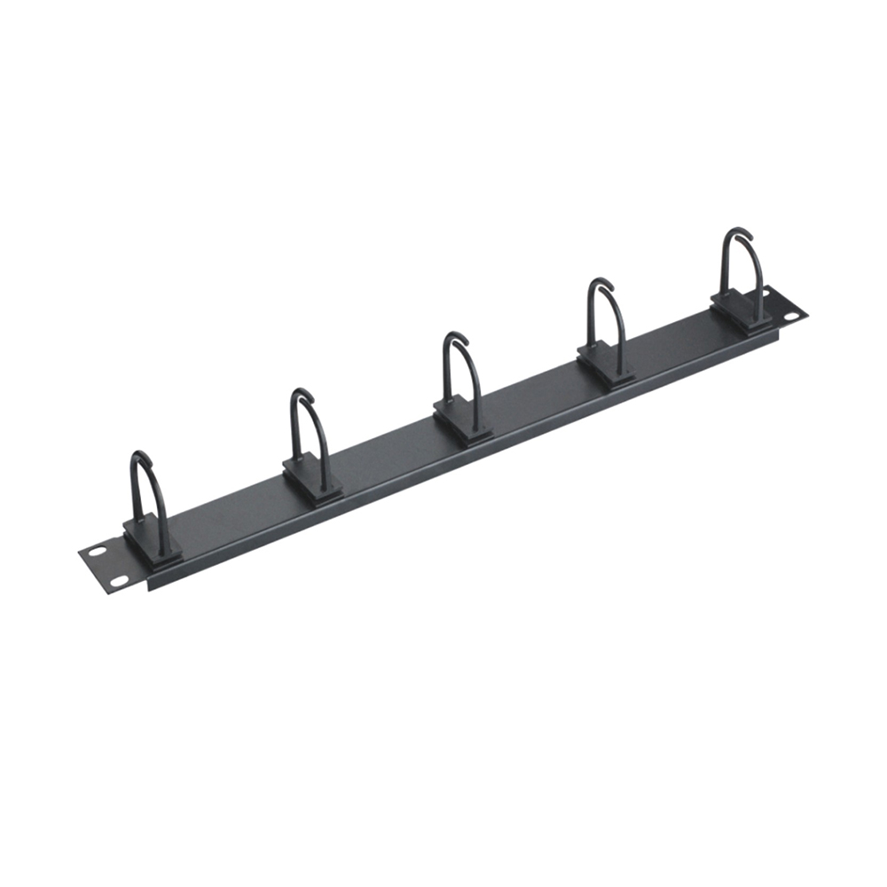 MT-4402 Black Metal Type 1U 19 Inch Type Cable Manager with 5 Plastic Ring