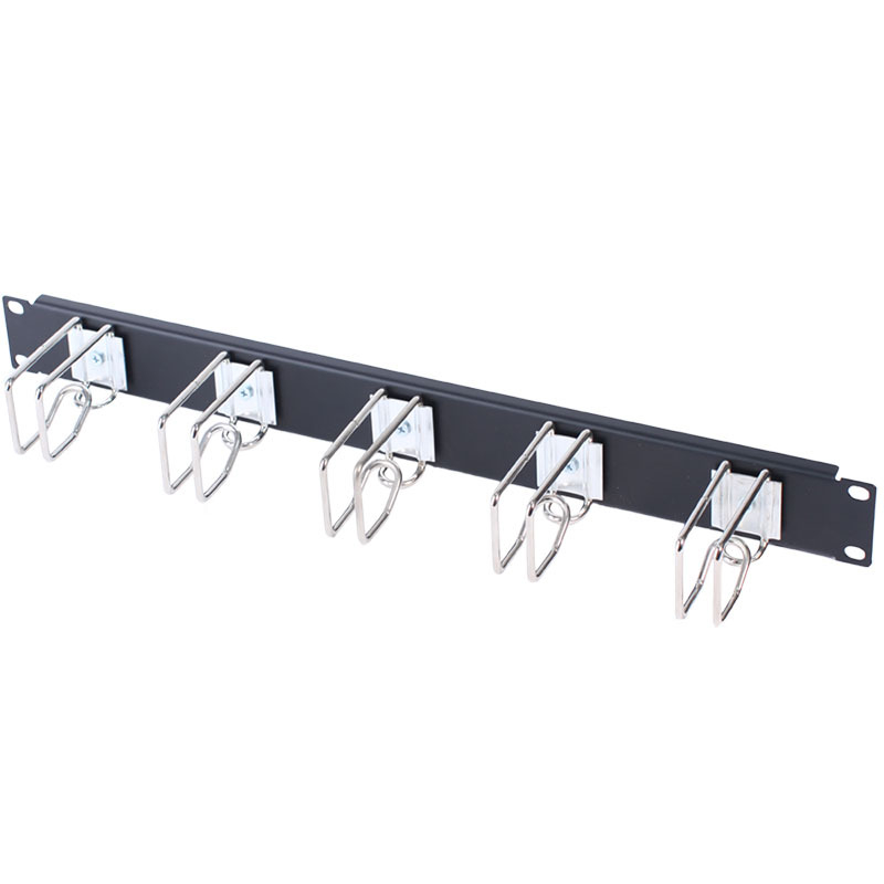 MT-4418 19 Inch Thickened SPCC Five-ring Cable Management Frame 1U Five-ring Metal Network Cable Manager