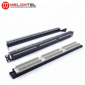 MT-4025 Factory Price 19 Inch 1U 24 Port Cat6 Cat6A Toolless Patch Panel With Led