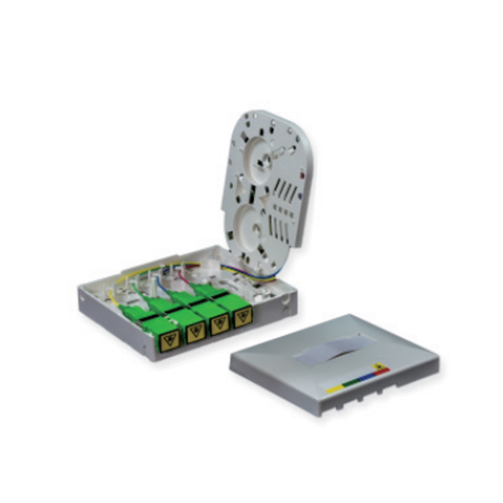 MT-1224 Fiber Optic SC/FC/LC Adaptor Type 4 8 Core 4 Port FTTH Junction Box Indoor FTTH Rossette Box Terminal Box