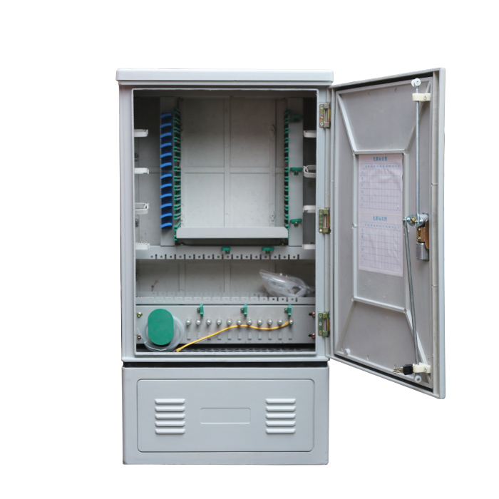 MT-1302 Double side double doors 96 core outdoor standing type fibers SMC fiber optic cross connection cabinet
