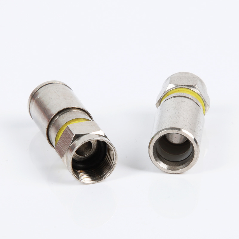 MT-7103 F Compression Standard 75-5 Wire Coaxial Cable Connector F Connector RG6 Four Shield F Compression Type Connector