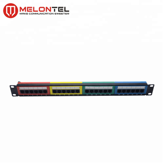 MT-4011 19 Inch 1U 24 Port Patch Panel Patch Panel With Color Plate CAT.5E CAT.6