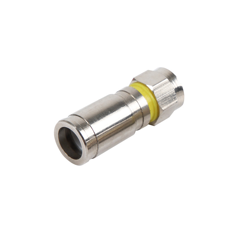 MT-7103 F Compression Standard 75-5 Wire Coaxial Cable Connector F Connector RG6 Four Shield F Compression Type Connector